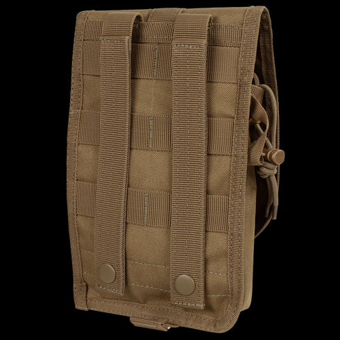 The Condor 36 Double Rifle Case is designed for secure attachment to law enforcement or military gear, featuring durable straps and snap buttons on the back for easy mounting on backpacks or vests.